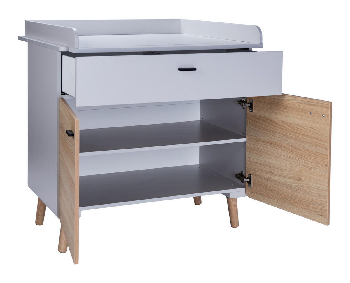 BABYZIMMER Set Lovis 2-teilig - Eichefarben/Hellgrau, Holz/Holzwerkstoff (1/1/1cm) - arthur berndt