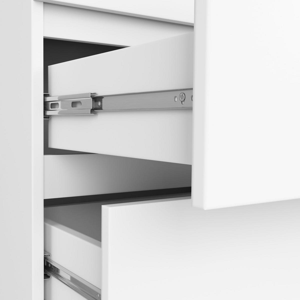 KOMMODE K60 6 Schubladen, 60x40x130 cm, Weiß - Weiß, Holz (60/130/40cm) - Milordbikes