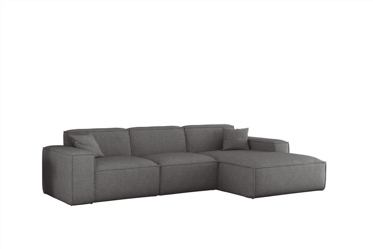 ECKSOFA Celes Premium In Artico - Grau, Holzwerkstoff/Textil (266/165cm) - Fun Möbel