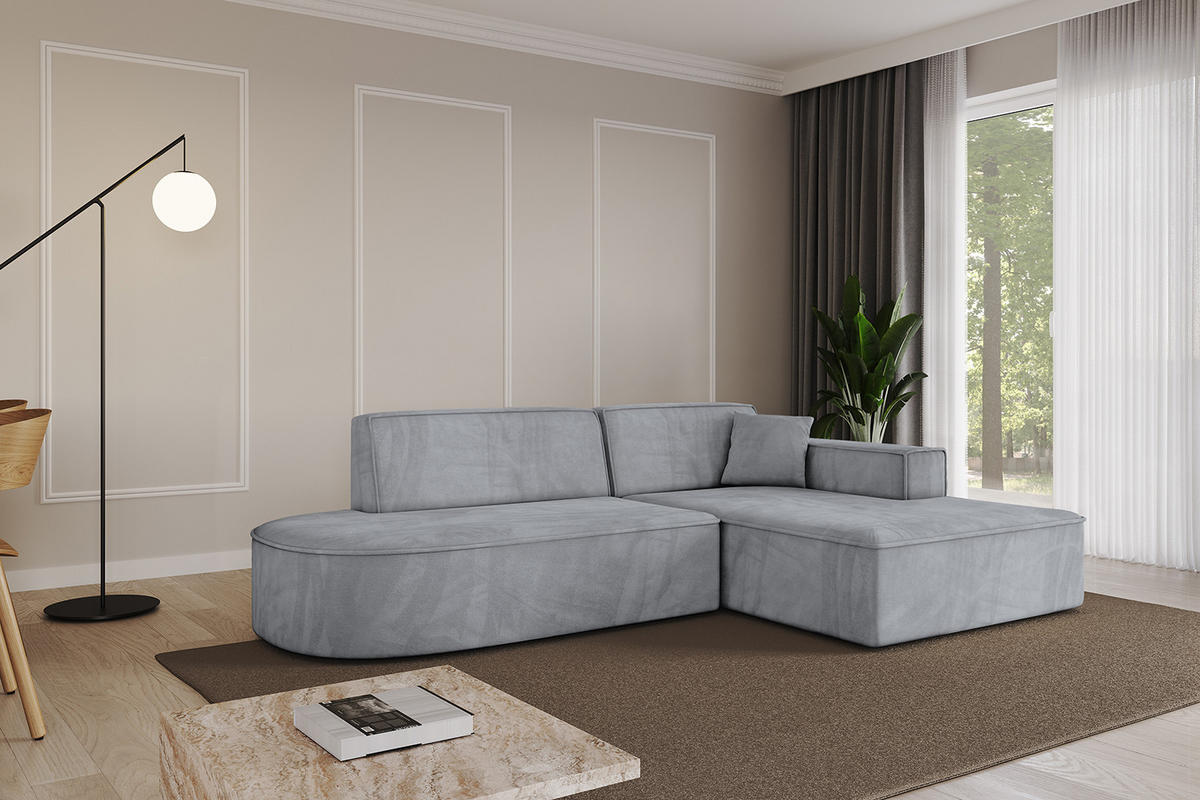 ECKSOFA Ottomane Rechts IREA-L1-v4 - 232x165x77 cm Grau - Titanfarben, Holzwerkstoff/Textil (232/165cm) - ALTDECOR