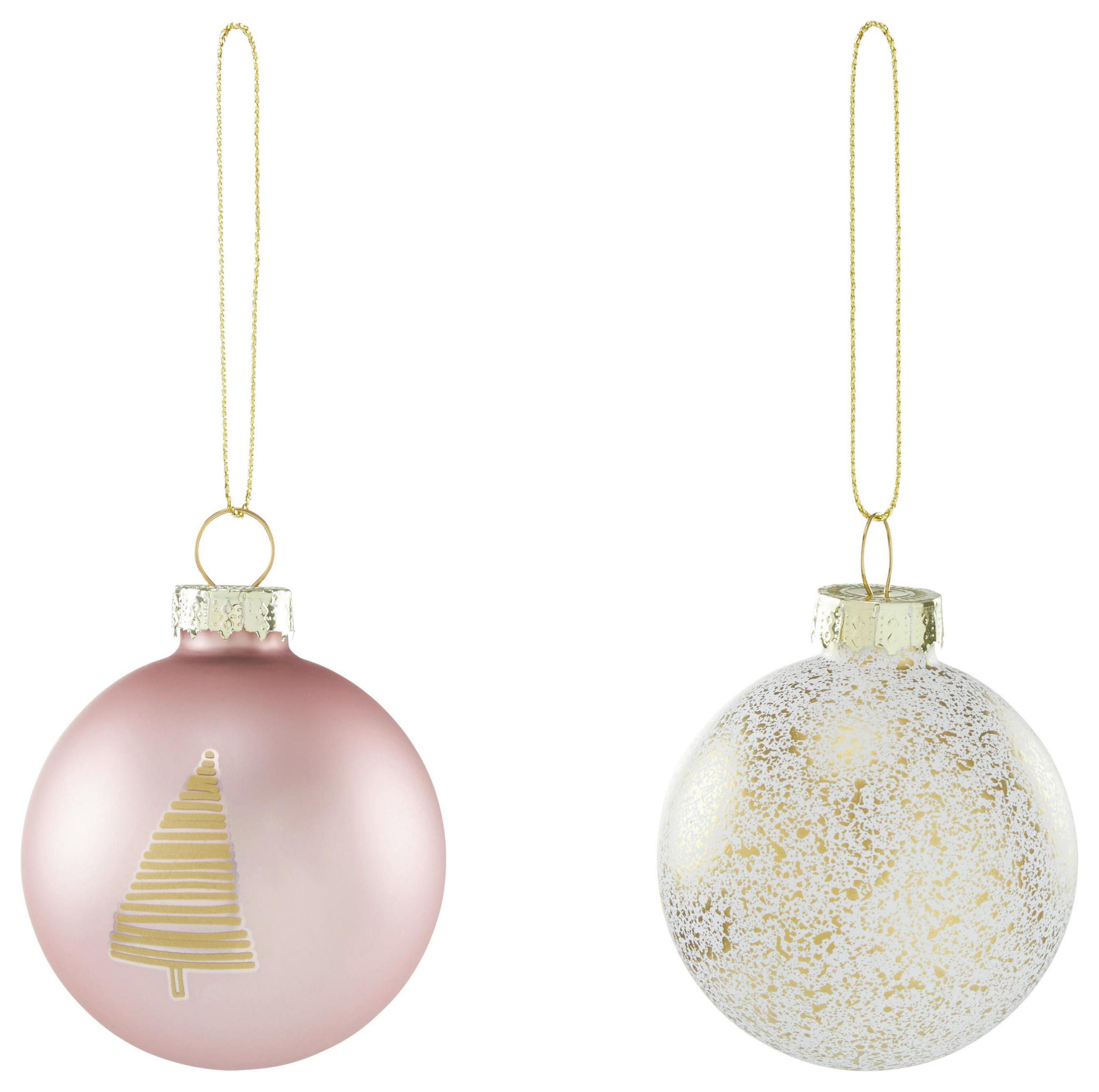 CHRISTBAUMKUGEL Noella in diversen Designs - Pink, Metall (1/1/1cm) - Modern Living