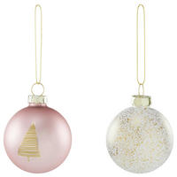 CHRISTBAUMKUGEL Noella in diversen Designs - Pink, Metall (1/1/1cm) - Modern Living