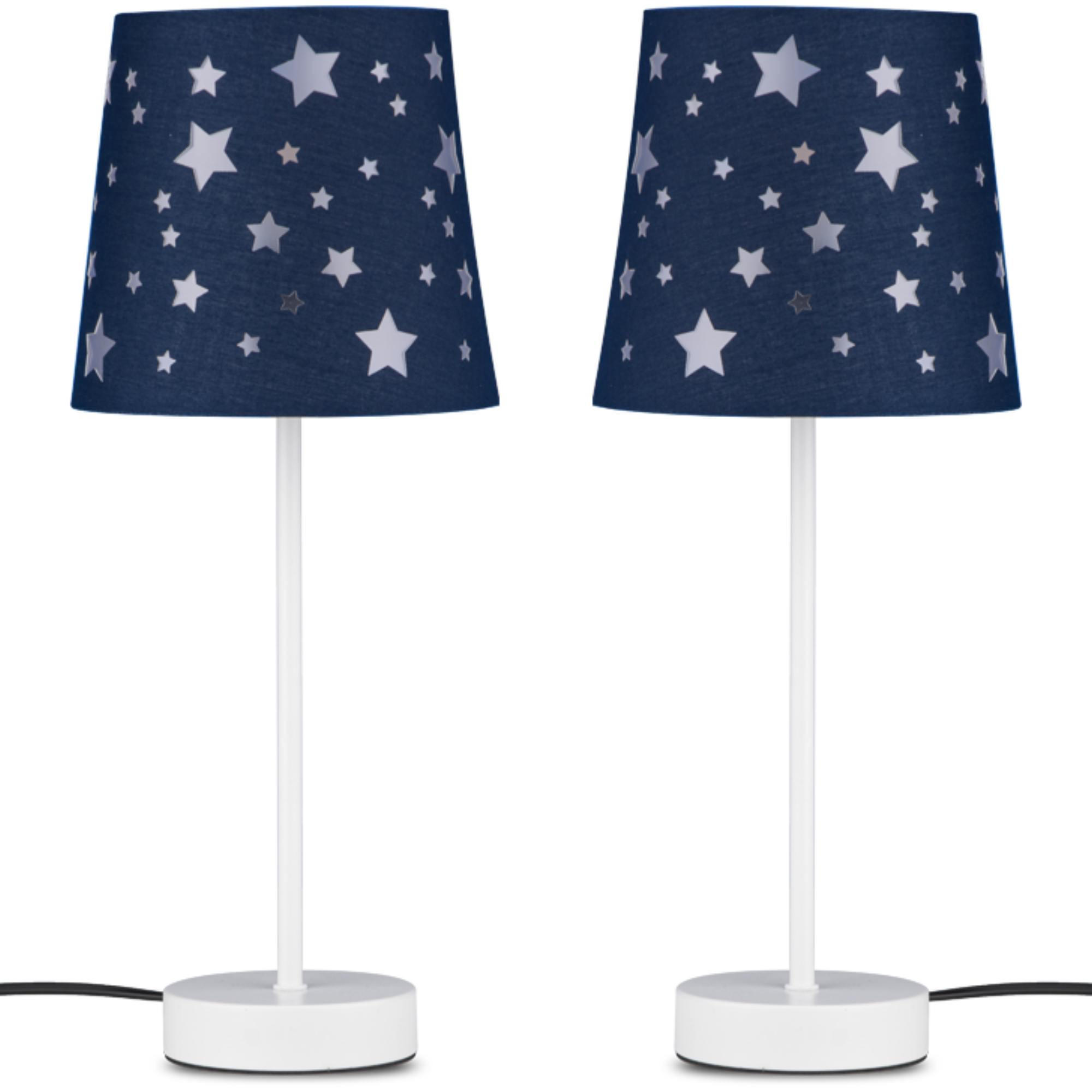TISCHLAMPE TATI 2-er Set, Nachtblau - Dunkelblau, Textil/Metall (17/17/42cm) - KONSIMO®