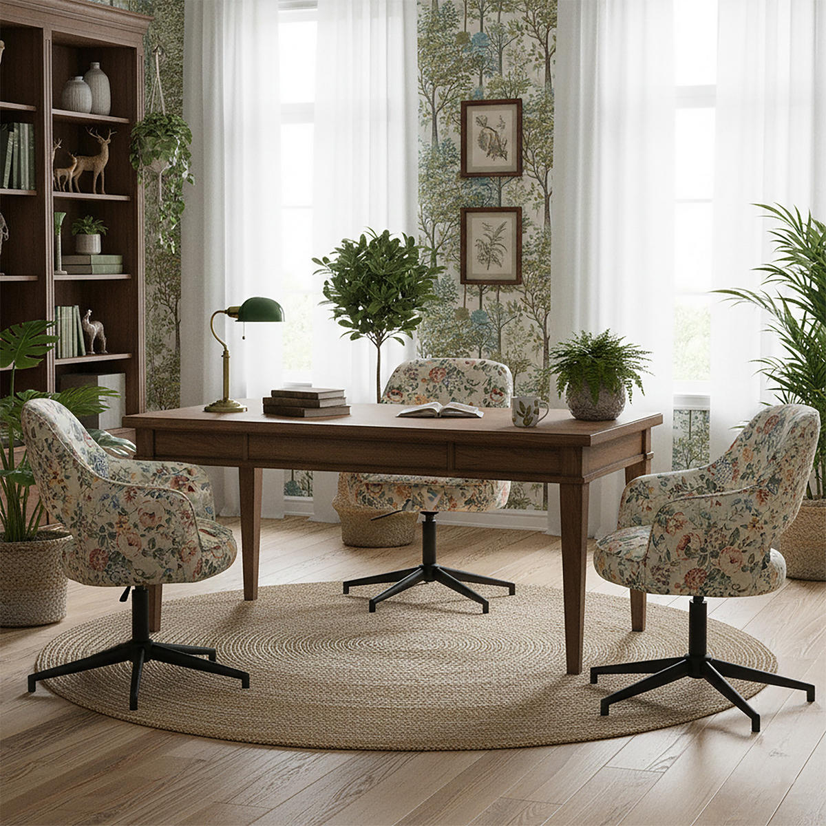 BÜROSTUHL Mika-Bryn 2er-Set - Multicolor/Schwarz, Textil/Metall (60/84/65cm) - DUBI Möbel