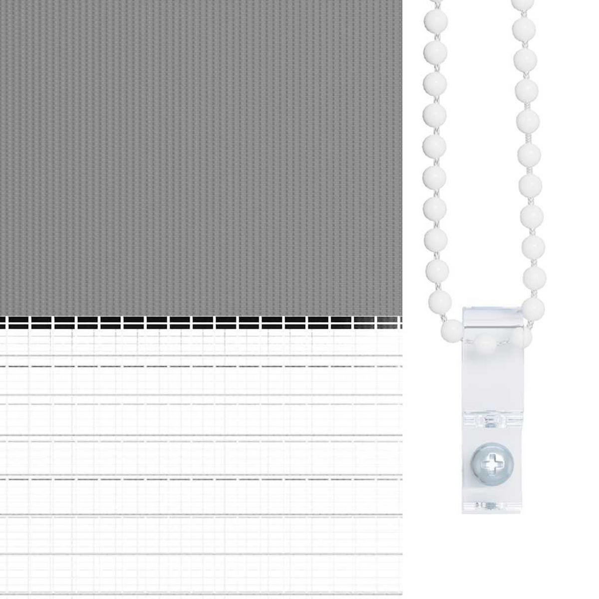 DOPPELROLLO 70,9/120 cm Stoffbreite 66,7 cm aus Polyester Grau - Grau, Textil (70/120cm) - vidaXL