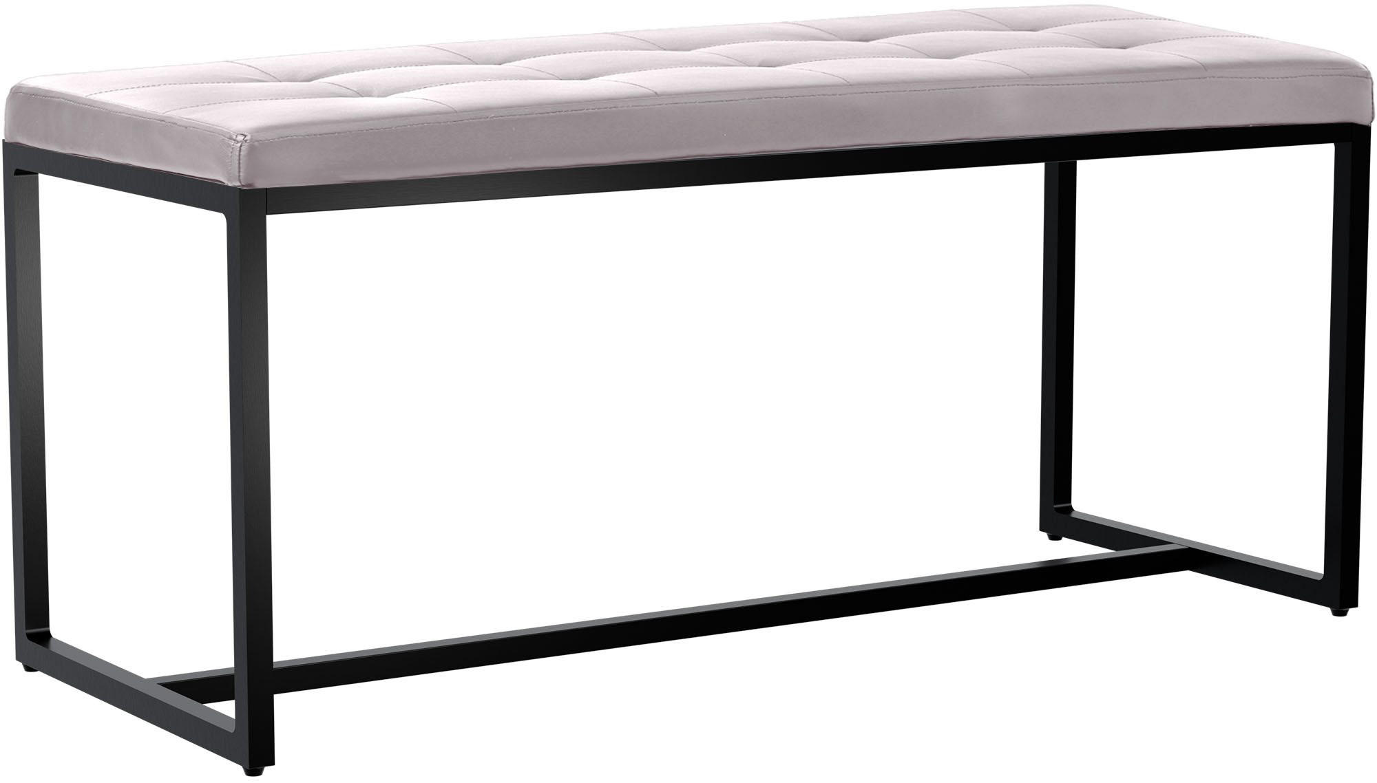 SITZBANK 100/40 cm Kunstleder weiß - Schwarz/Weiß, Textil/Metall (100/48/40cm) - CLP
