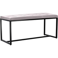 SITZBANK 100/40 cm Kunstleder weiß - Schwarz/Weiß, Textil/Metall (100/48/40cm) - CLP