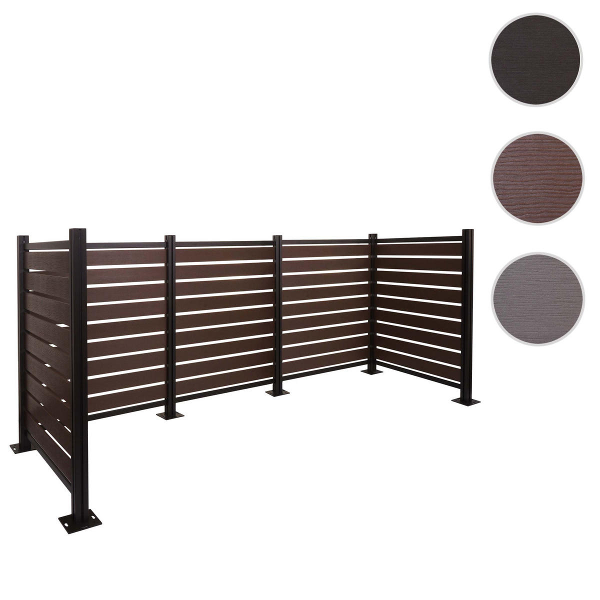 ALU MÜLLTONNEN-ZAUN Braun - Braun, Metall (300/130/110cm) - MCW