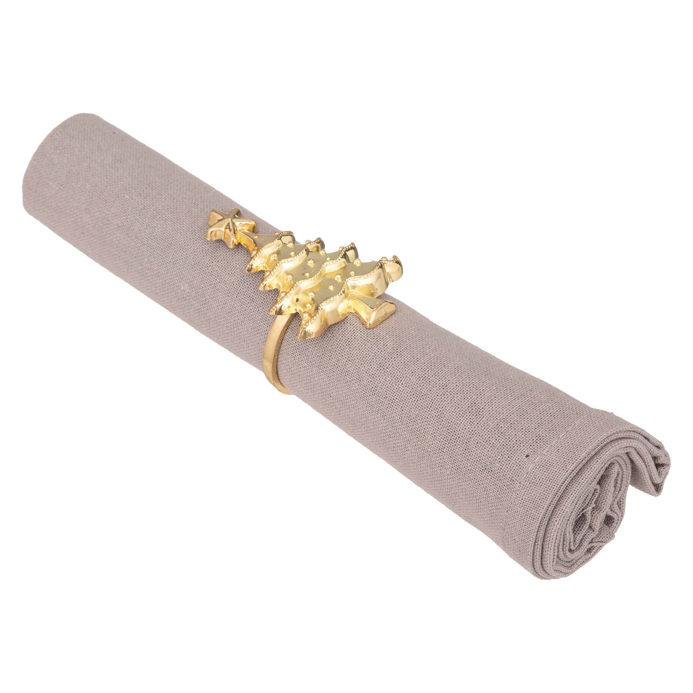 SERVIETTENRING Weihnachtsbaum 2er-Set - Goldfarben, Metall (4.8/6.4/5.5cm) - Atmosphera Createur d´interieur