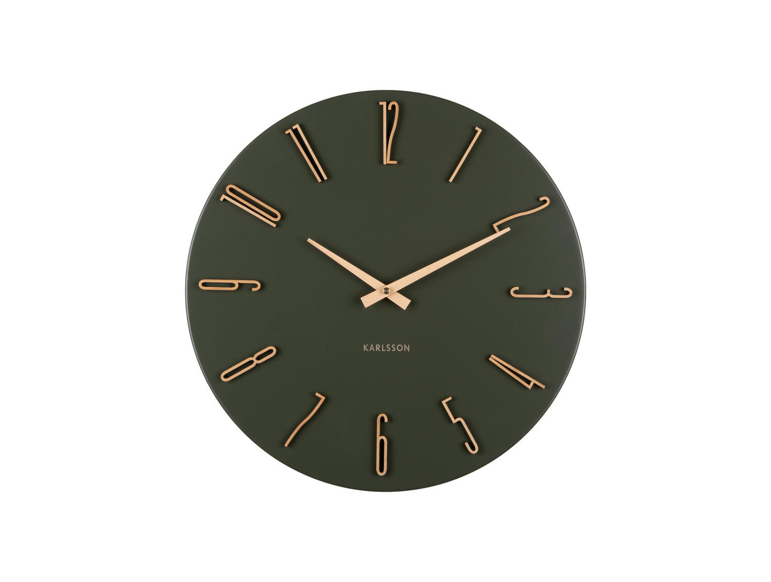 WANDUHR Esmerado Grün 2.1/40/40 cm - Grün, Metall (40/40/2.1cm) - Karlsson