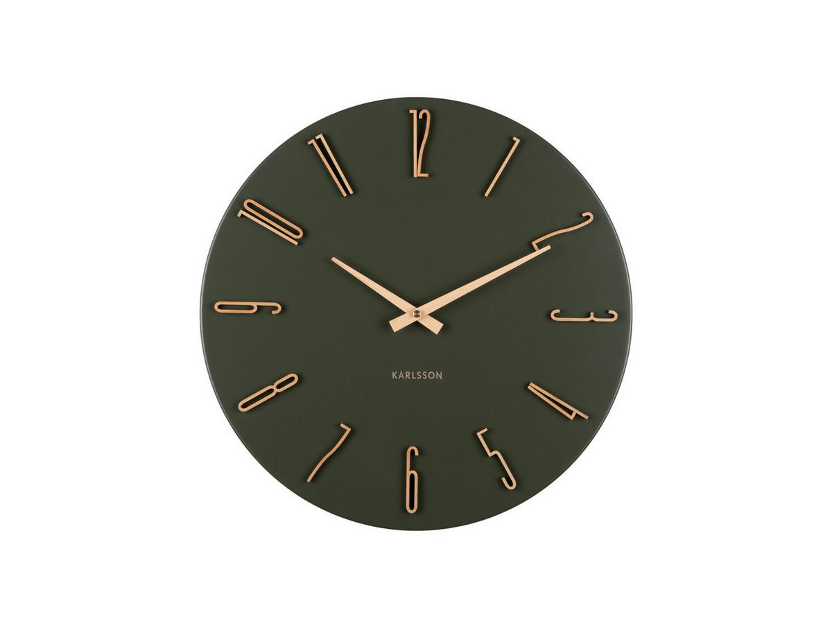 WANDUHR Esmerado Grün 2.1/40/40 cm - Grün, Metall (40/40/2.1cm) - Karlsson