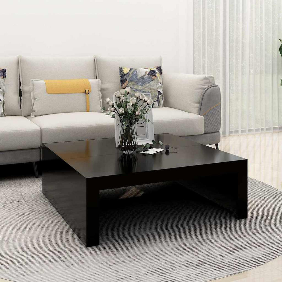 COUCHTISCH Schwarz 100x100x35 cm Holzwerkstoff - Schwarz, Holzwerkstoff (100/100/35cm) - furnicato