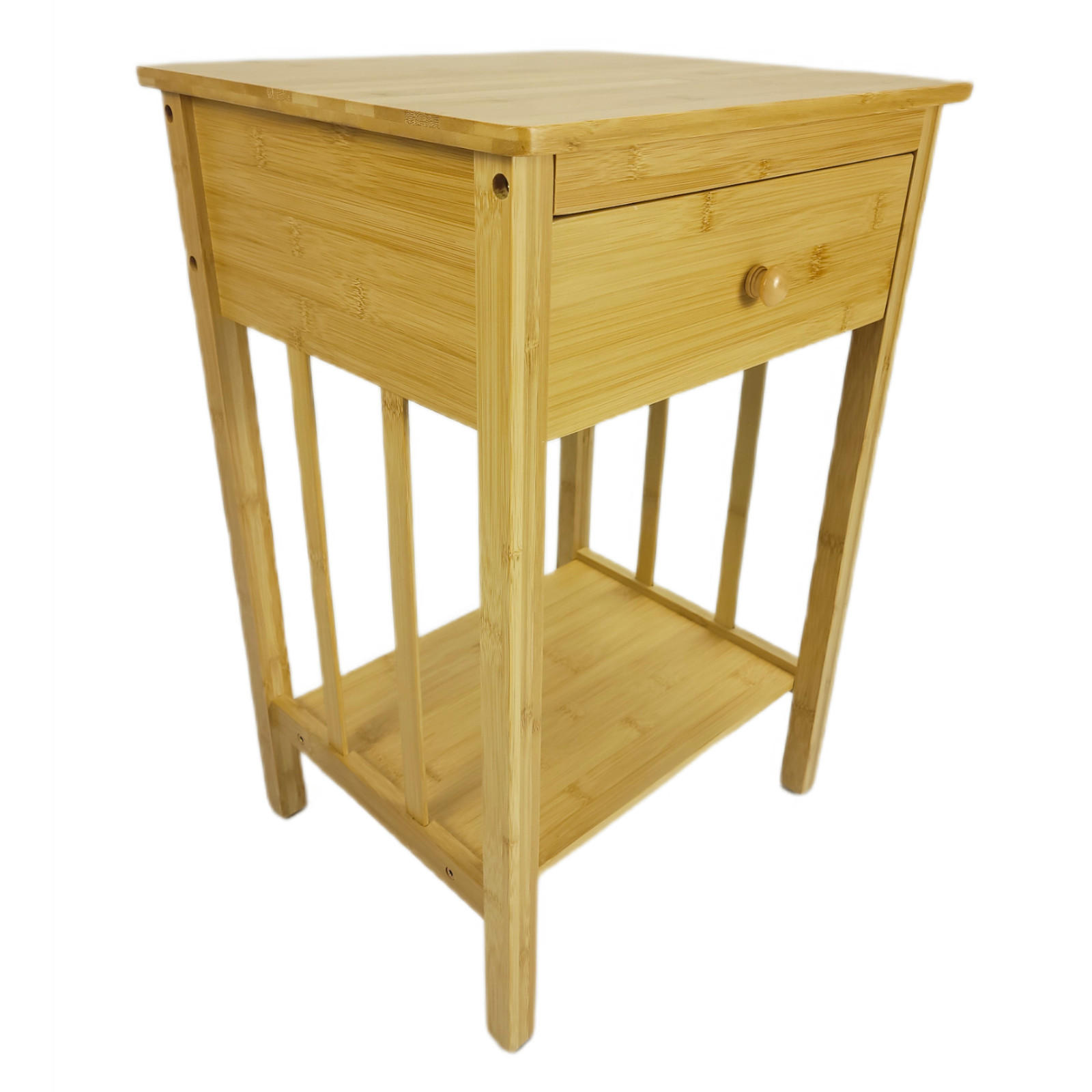 BEISTELLTISCH Bambus Naturfarbe mit Schublade 40/35/60 cm - Naturfarben, Holz (35/40/60cm) - Begryf