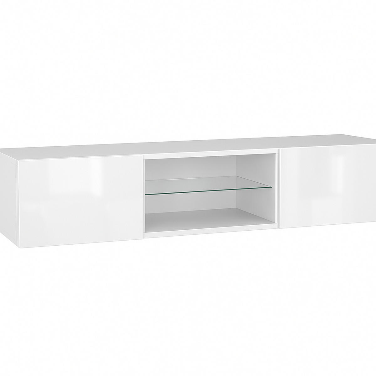 TV-LOWBOARD Weiß, Weiß Hochglanz 160/30/40 - Weiß Hochglanz/Weiß, Holzwerkstoff (160/30/40cm) - RAUMHIRSCH FURNITURE