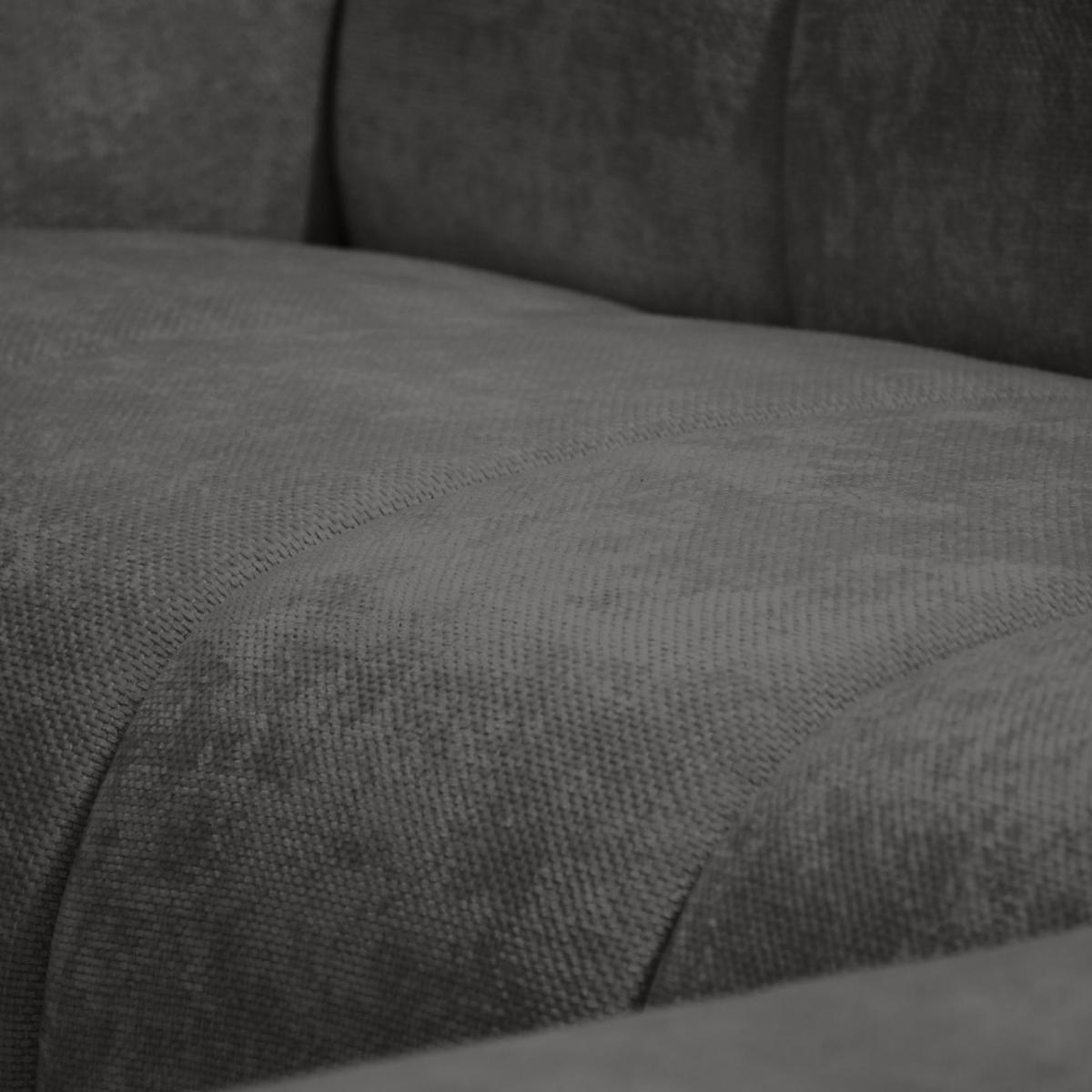 ECKSOFA Volare Mini ohne Schlaffunktion dunkelgrau, rechts, Storm-Stoff - Dunkelgrau/Schwarz, Textil/Metall (256/165cm) - Beautysofa