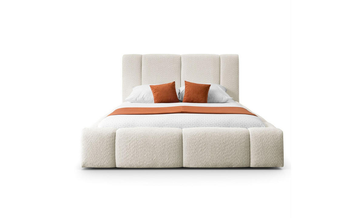 POLSTERBETT ELENA 140x200 cm Creme (Anthology 1), 34 Holzlatten, Kopfteil 108 cm - Creme, Textil (140/200cm) - Lookway