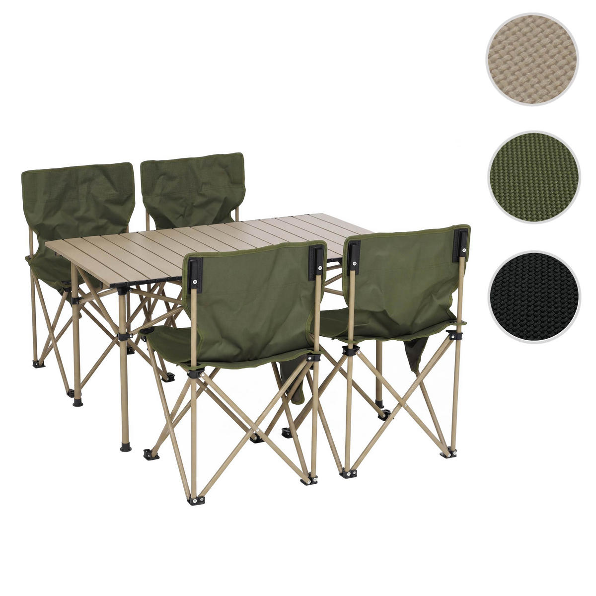 CAMPINGSET Grün - Grün, Metall (95/65/55cm) - MCW