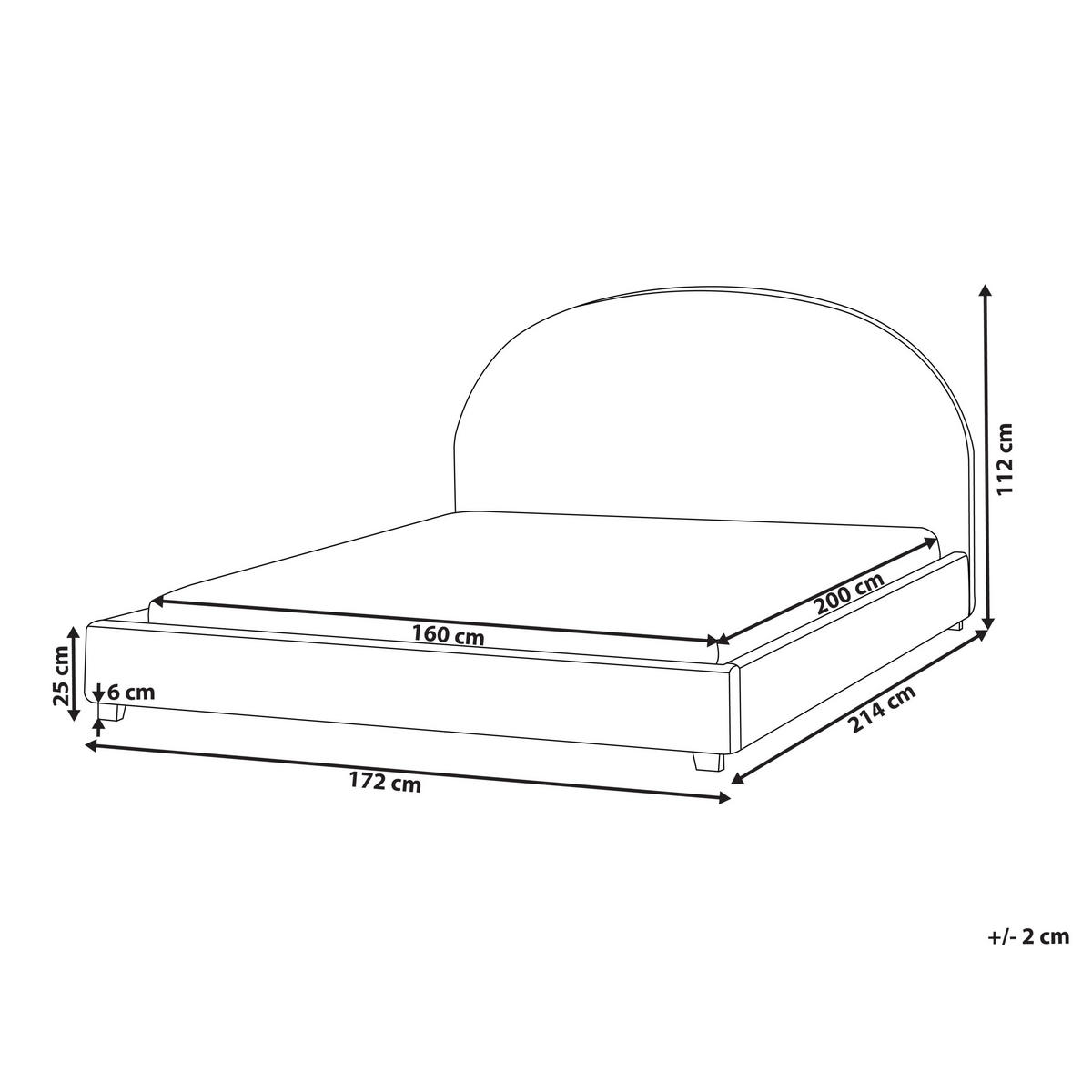 WASSERBETT 160/200 cm Pastellrosa Vaucluse - Pink, Textil (160/200cm) - Beliani
