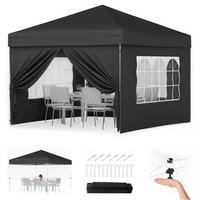 FALTPAVILLON 3x3 m wasserdicht mit 4 Seitenwänden Schwarz - Schwarz, Textil (300/260/300cm)