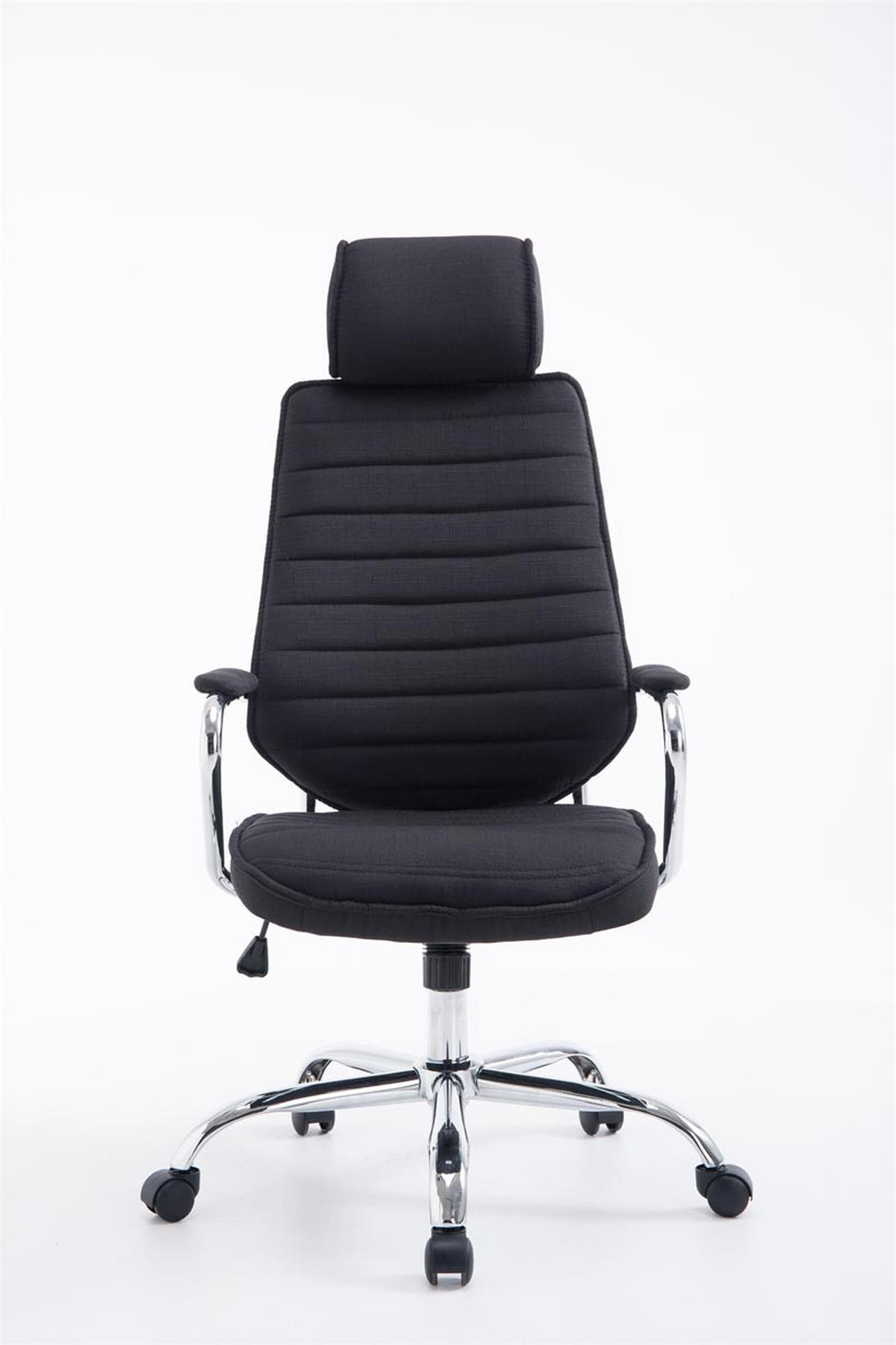 CHEFSESSEL Stoff schwarz - Chromfarben/Schwarz, Textil/Metall (60/117/67cm) - CLP