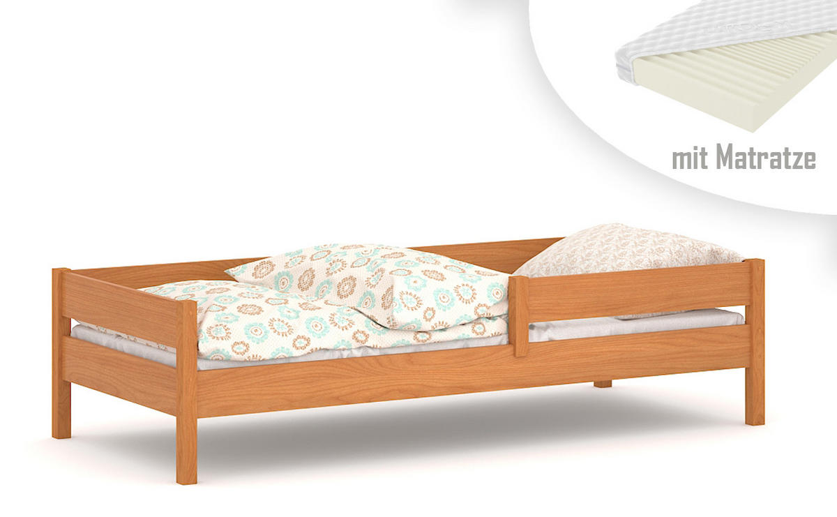 KINDERBETT Mix 160x80 teak mit Matratze - Braun, Holzwerkstoff (80/160cm)