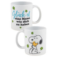KAFFEEBECHER The Peanuts Snoopy Glück ist eine Mama wie dich zu haben Weiß 320 ml - Weiß, Keramik (0.32L) - United Labels