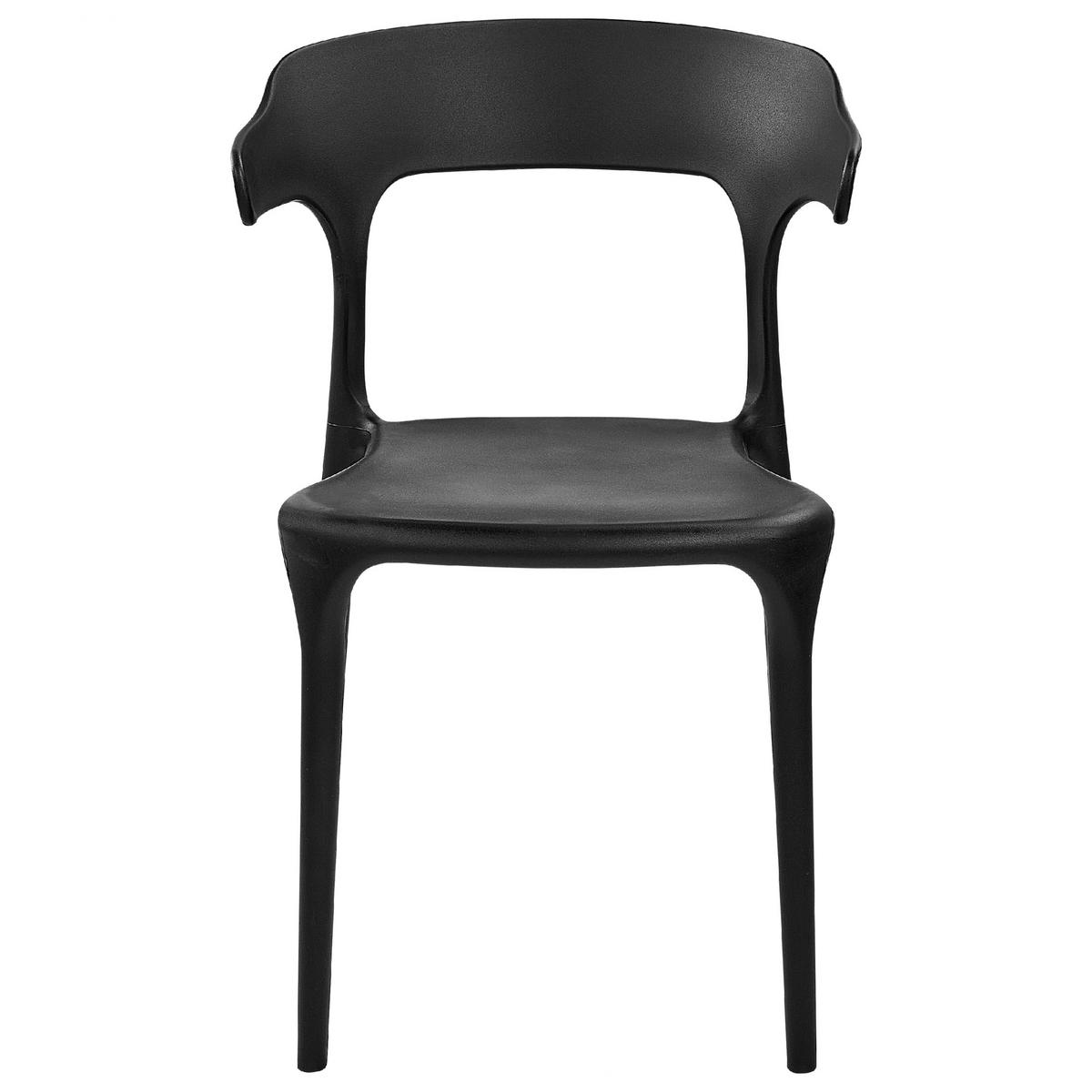 GARTENSTÜHLE 8er-Set Kunststoff schwarz Gubbio - Schwarz, Kunststoff (50/76/49cm) - Beliani