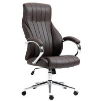CHEFSESSEL Echtleder braun - Chromfarben/Braun, Leder/Metall (73/120/76cm) - CLP