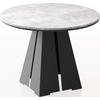ESSTISCH Kova runder ausziehbarer, Grauer Beton 100-180/100/76 cm - Hellgrau/Schwarz, Holzwerkstoff/Metall (100/100/76cm) - WFL GROUP