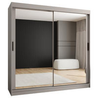 ŠATNÍ skříň s posuvnými dveřmi 200/200/62 2dveřová - černá/kašmírová, dřevo/plast (200/200/62cm)