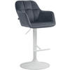 BARHOCKER Samt dunkelgrau - Dunkelgrau/Weiß, Textil (57/97/59cm) - CLP