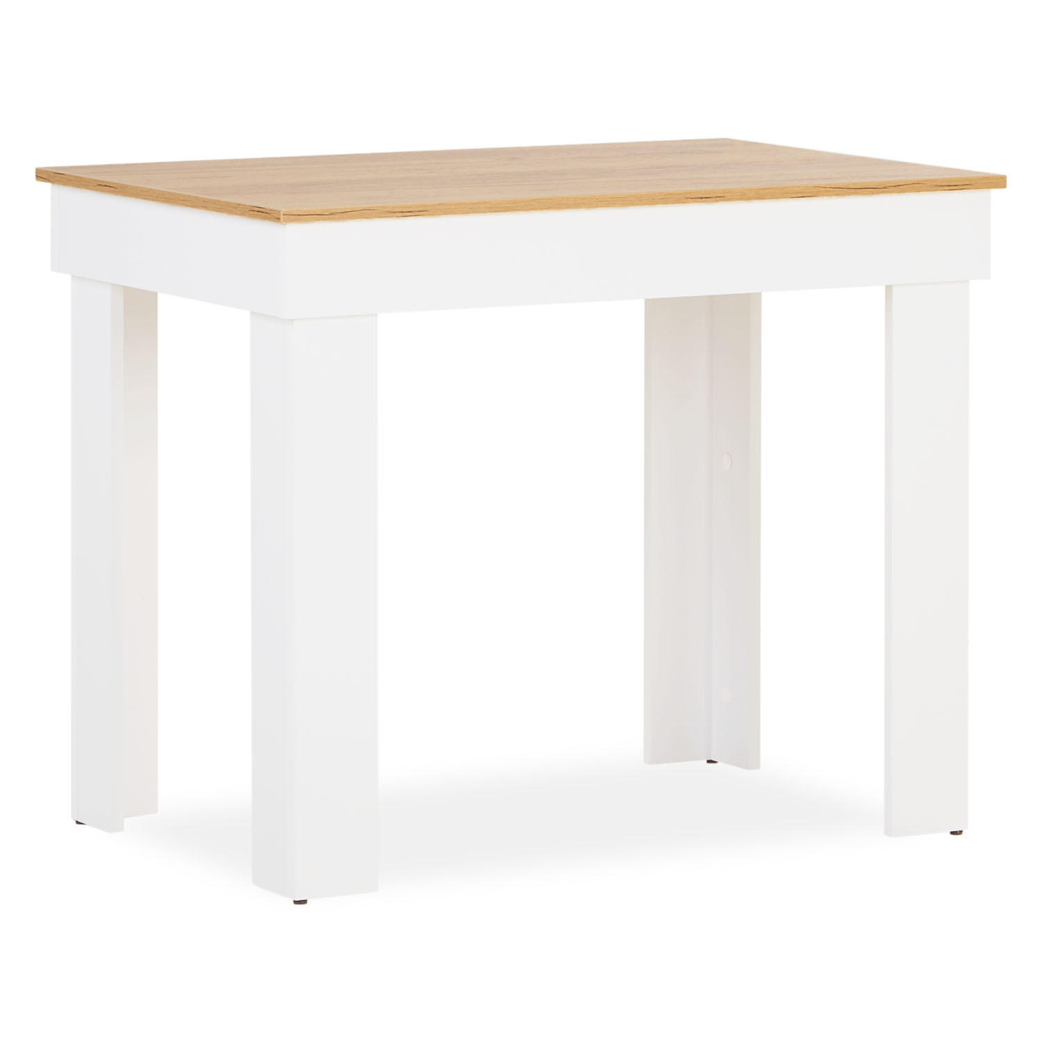 Homestyle4u Esstisch Weiß, Natur 90x73x60 cm