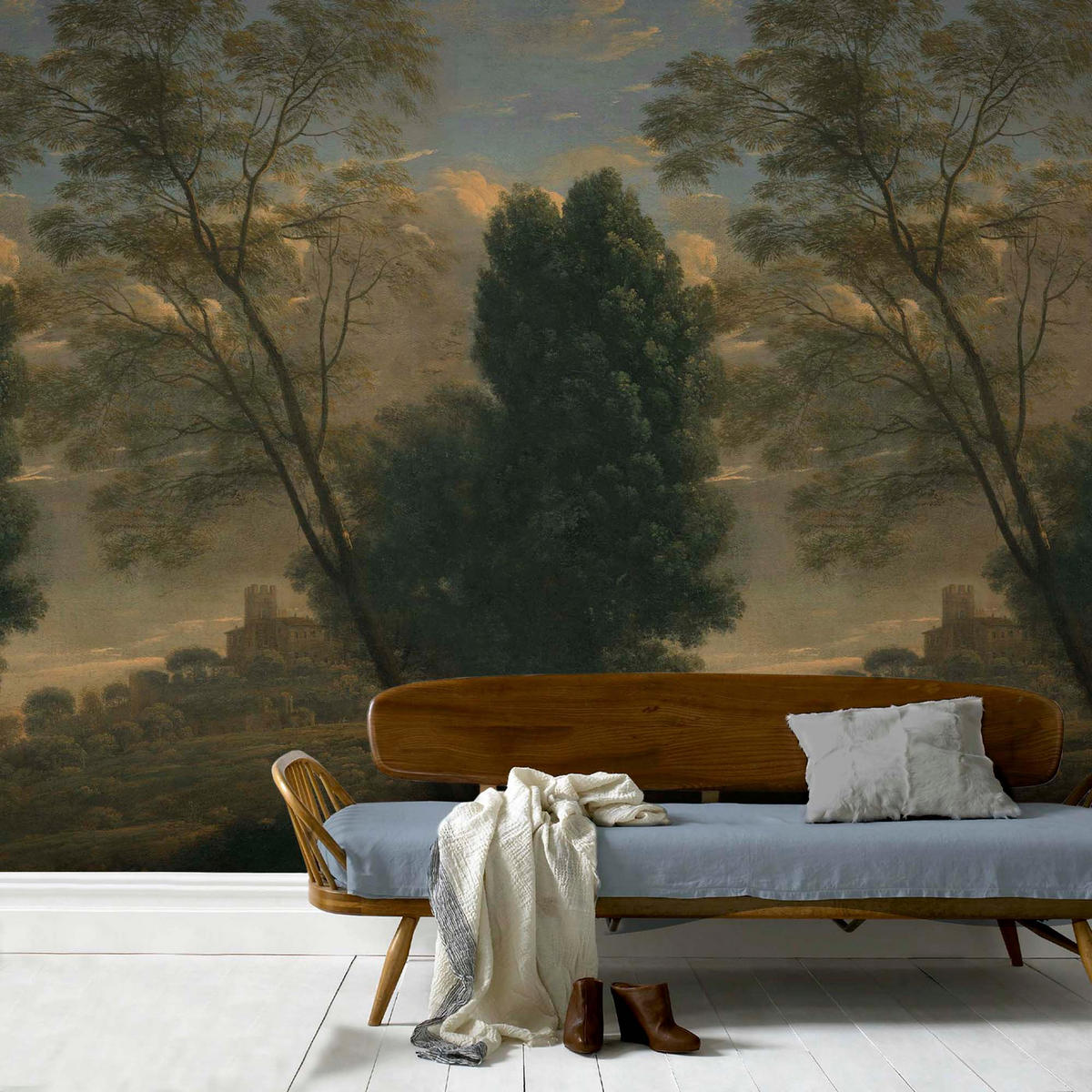 FOTOTAPETE italienische Landschaft 280x159cm - Grün, Papier/Kunststoff (159/1cm) - Sublime