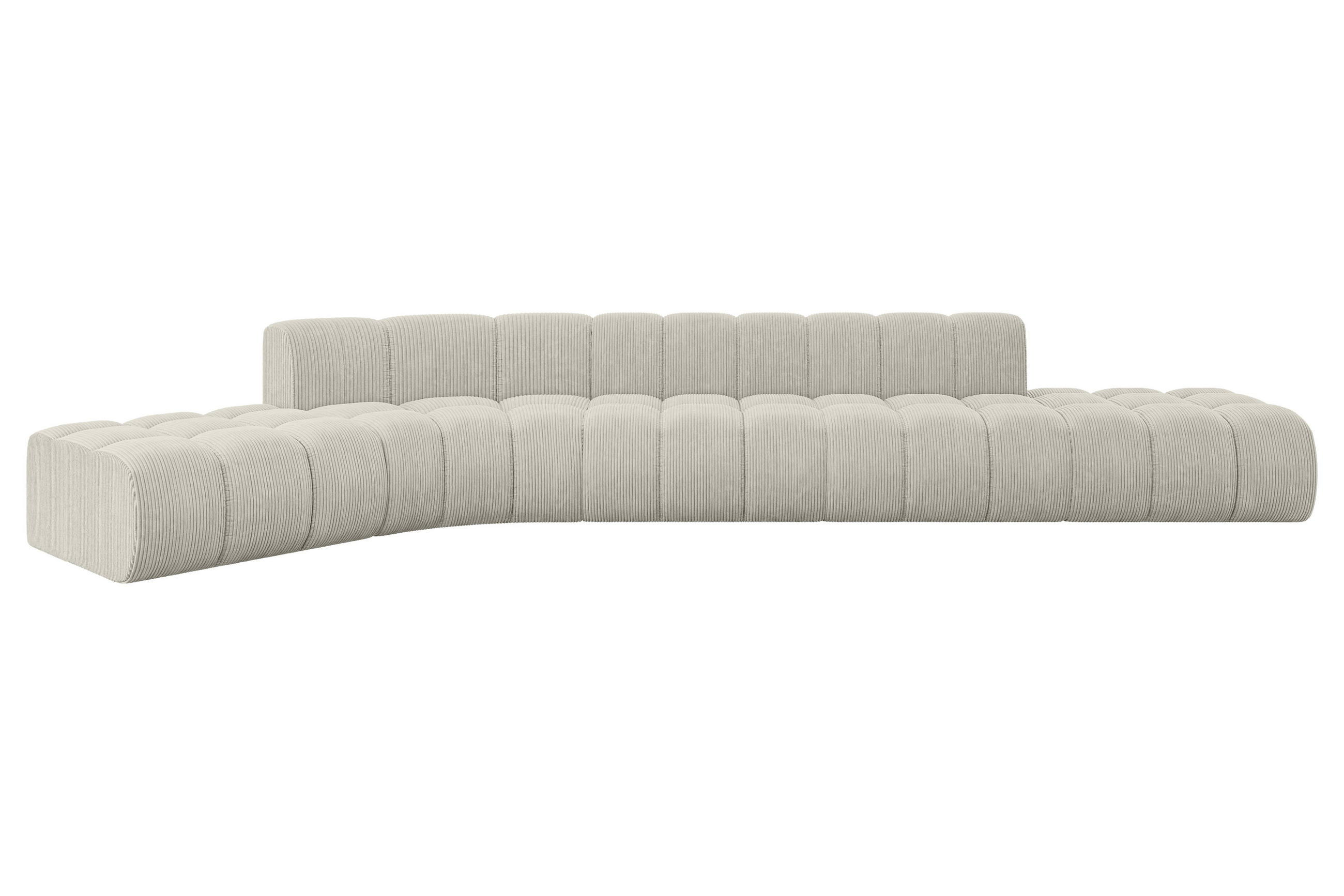 ECKSOFA modulares Sofa Solven-L2 - 471x174x70 cm Creme - Hellgrau/Creme, Holzwerkstoff/Textil (471/174cm) - ALTDECOR