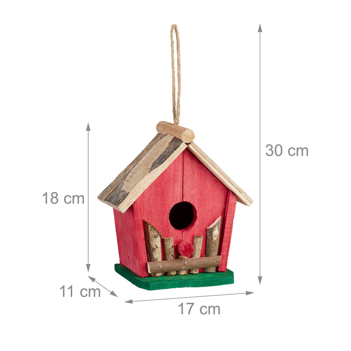 VOGELHAUS - Multicolor, Holz (17/30/11cm) - Relaxdays