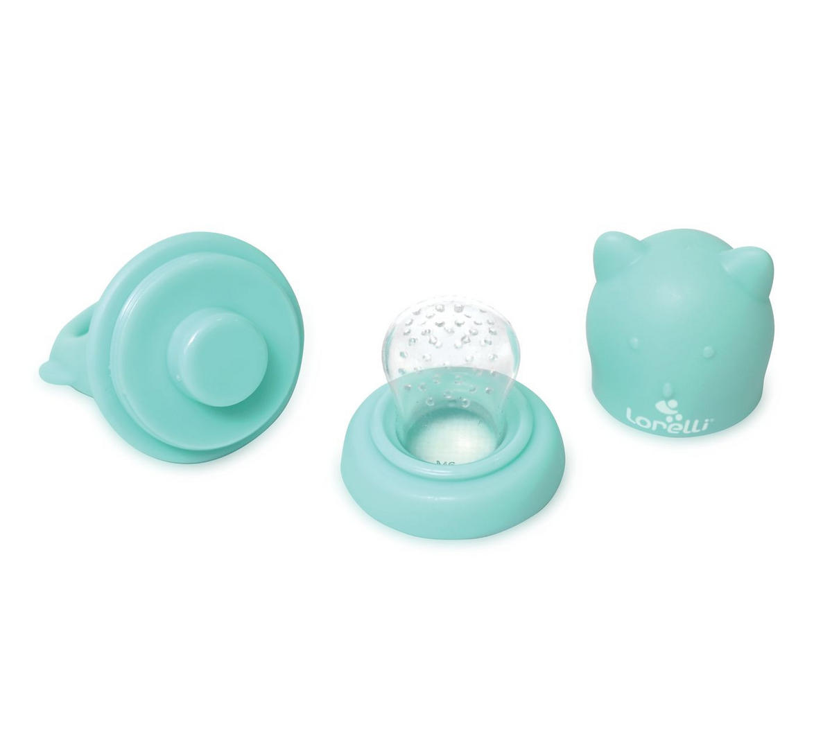 BEISSRING Fruchtsauger 2 in 1 türkis Beikostsauger, Fütterhilfe, Schutzkappe - Türkis, Kunststoff (5/10cm) - Lorelli