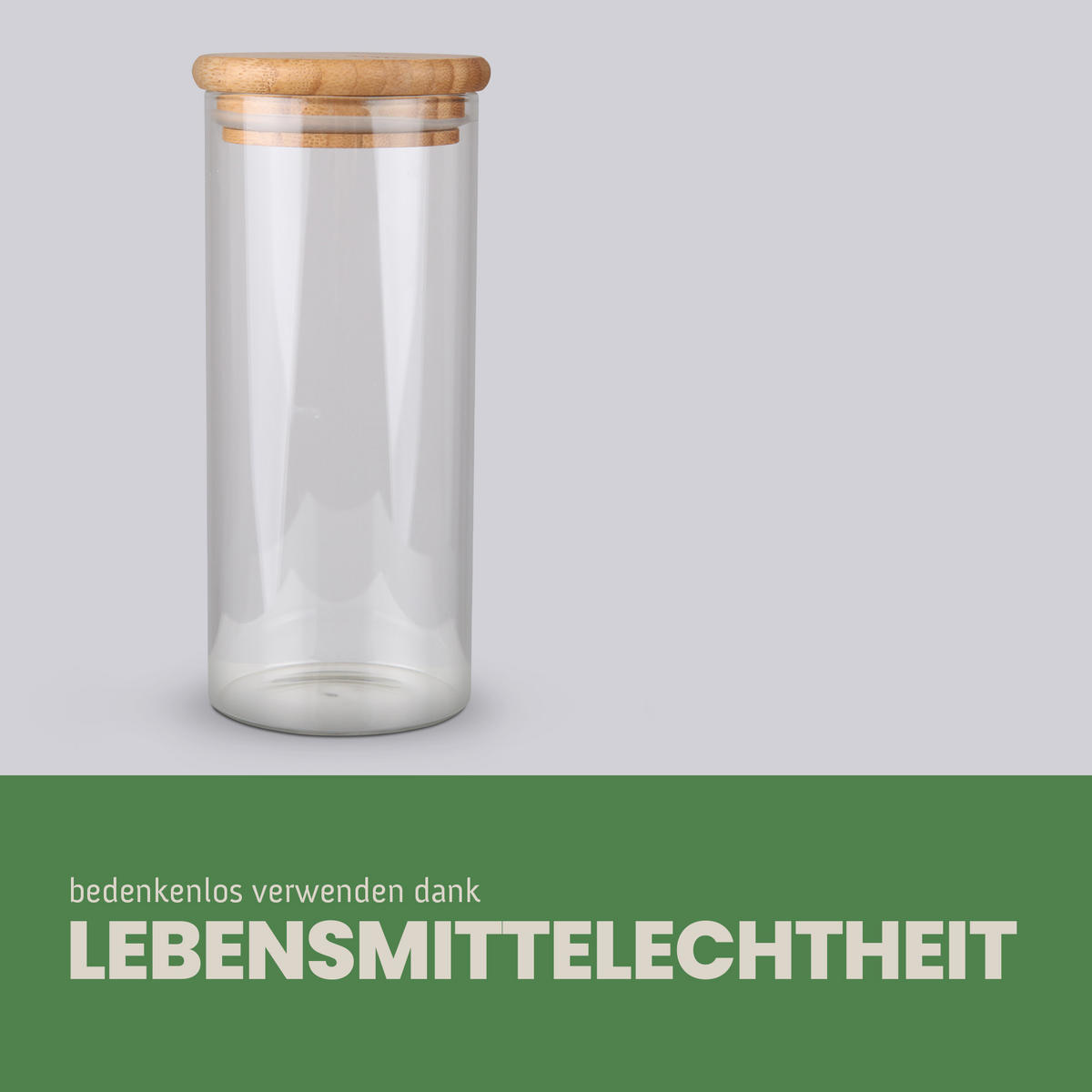 VORRATSGLAS mit Bambusdeckel - 400ml - Transparent, Glas (6/14/6cm) - Bestlivings