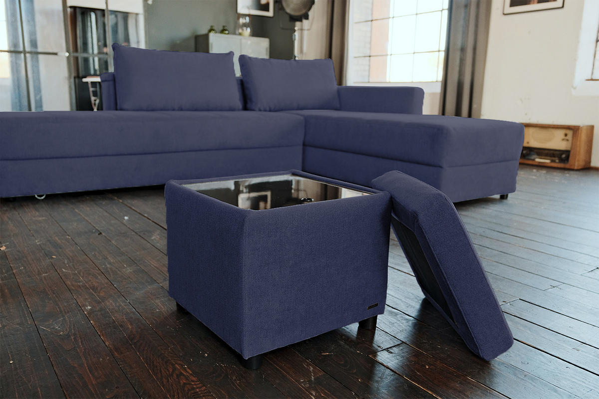 HOCKER IDA Anthrazit Webstoff - Anthrazit, Textil (45/45/45cm) - KAWOLA