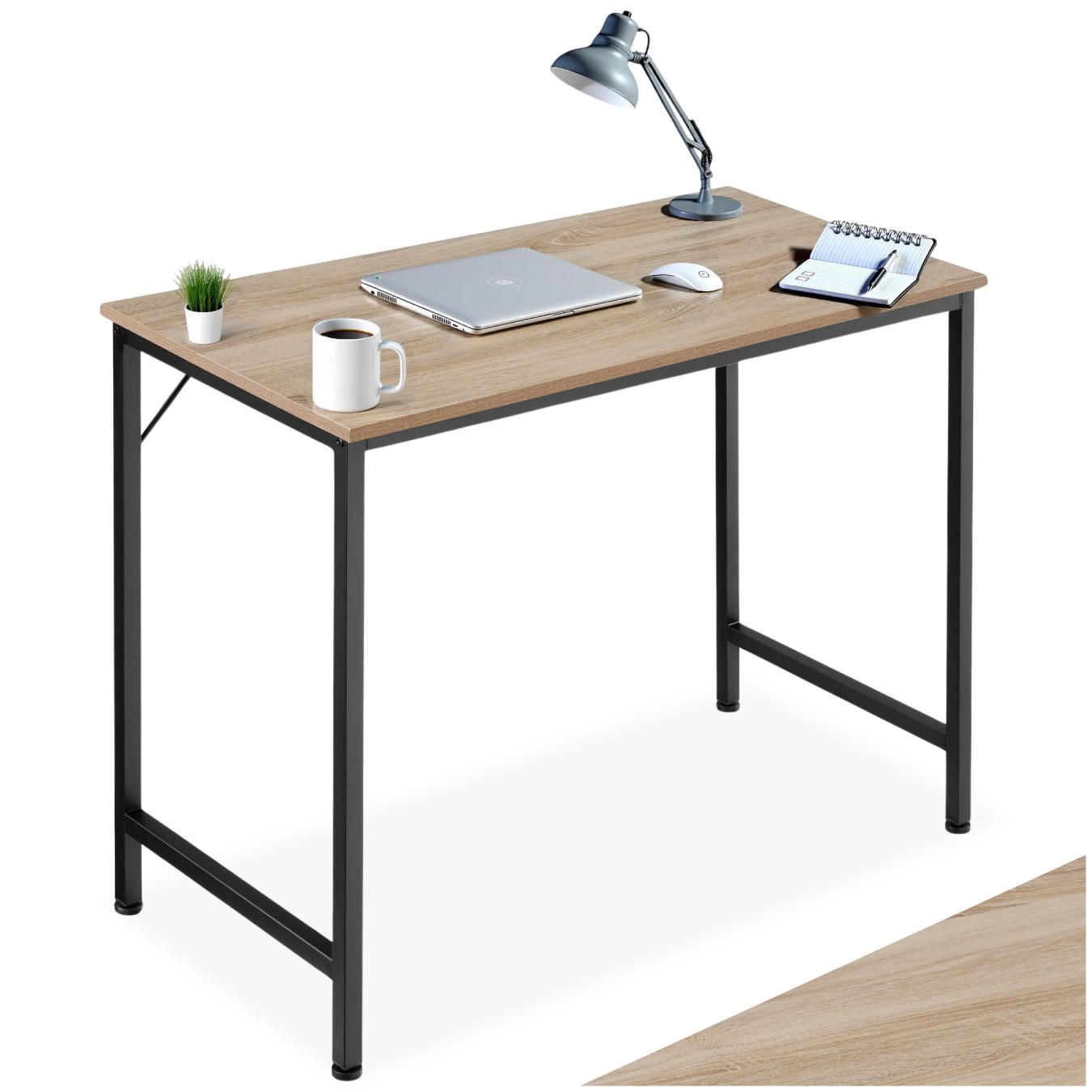 SCHREIBTISCH Jenkins, Höhe 75, 5 cm, Industrial Holz hell, Eiche Sonoma - Naturfarben, Holzwerkstoff (50/80/75.5cm) - tectake