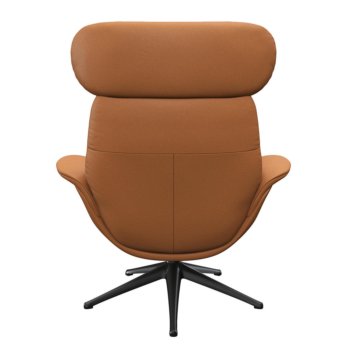 RELAXSESSEL - Cognac/Schwarz, Leder/Metall (90/107/90cm) - home24