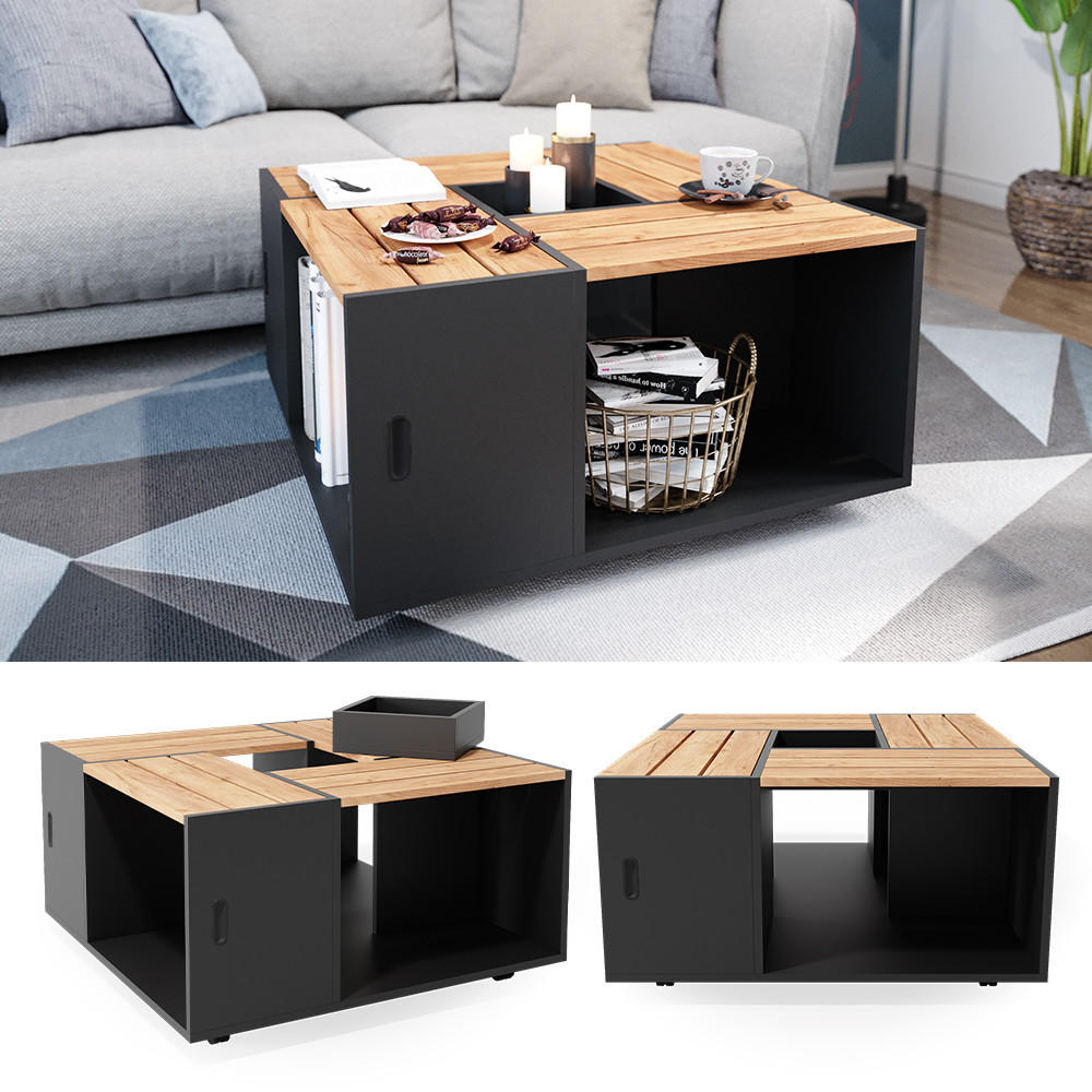 COUCHTISCH Anton Anthrazit 80 x 80 cm - Anthrazit, Holzwerkstoff (80/80/43cm) - Vicco