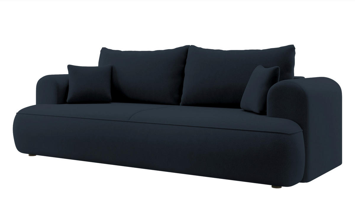 SCHLAFSOFA Ovo Dunkelblau Velours - Dunkelblau, Textil (250/101/110cm) - Selsey