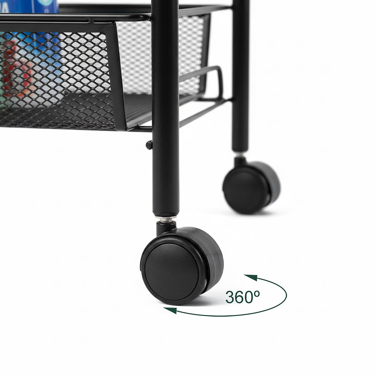 VOZÍK - černá, kov/plast (43.5/62.5/26cm) - Relaxdays