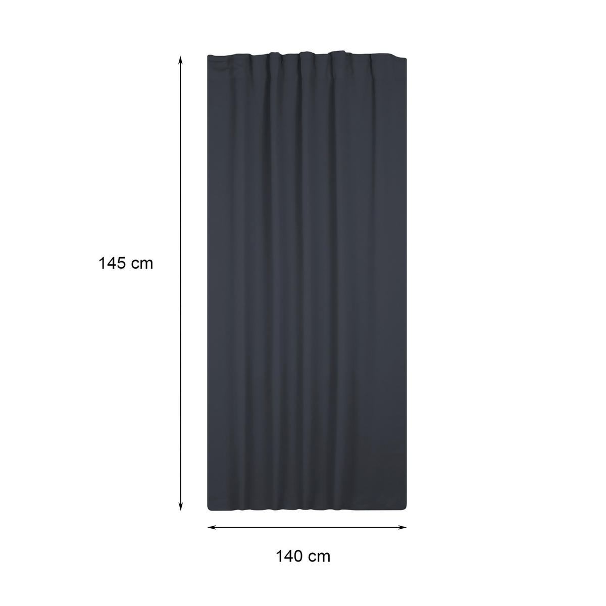VERDUNKELUNGSVORHANG Kräuselband 140/175 cm Anthrazit - Anthrazit, Textil (140/175cm) - TiborTex