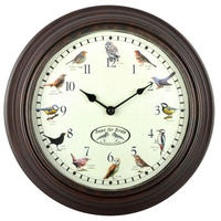 UHR mit Vogelgezwitscher - Dunkelbraun, Holz (29.8/29.8/4.5cm) - Westfalia