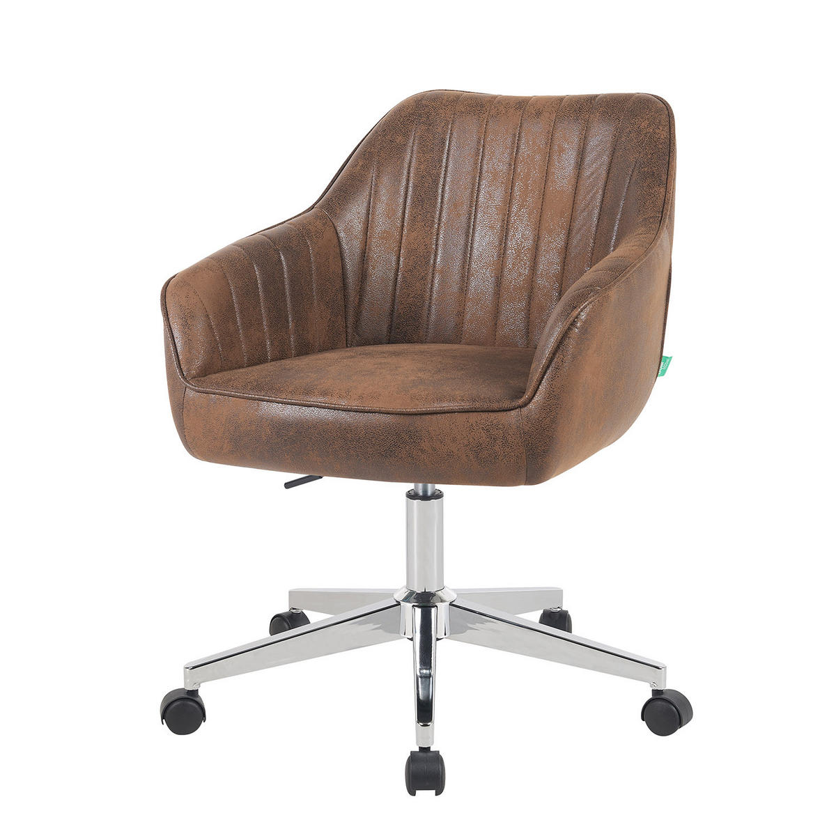 BÜROSTUHL Mika-Noel 2er-Set - Chromfarben/Braun, Textil/Metall (60/79/61cm) - DUBI Möbel