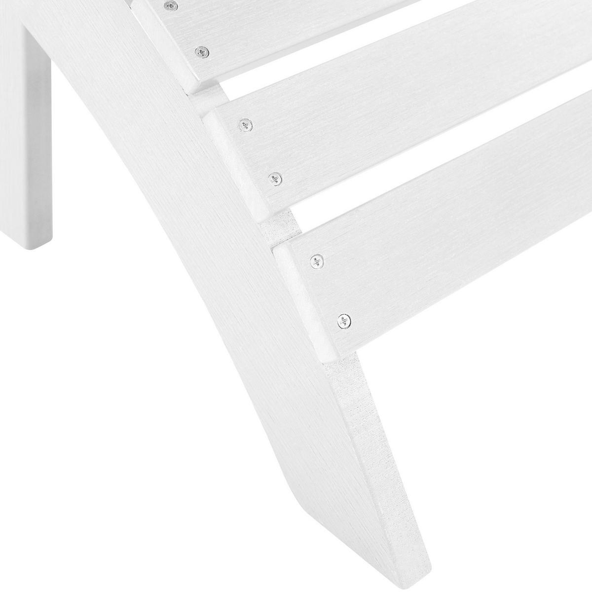 FUSSHOCKER Kunstholz weiß Adirondack - Weiß, Kunststoff (50/34/43cm) - Beliani