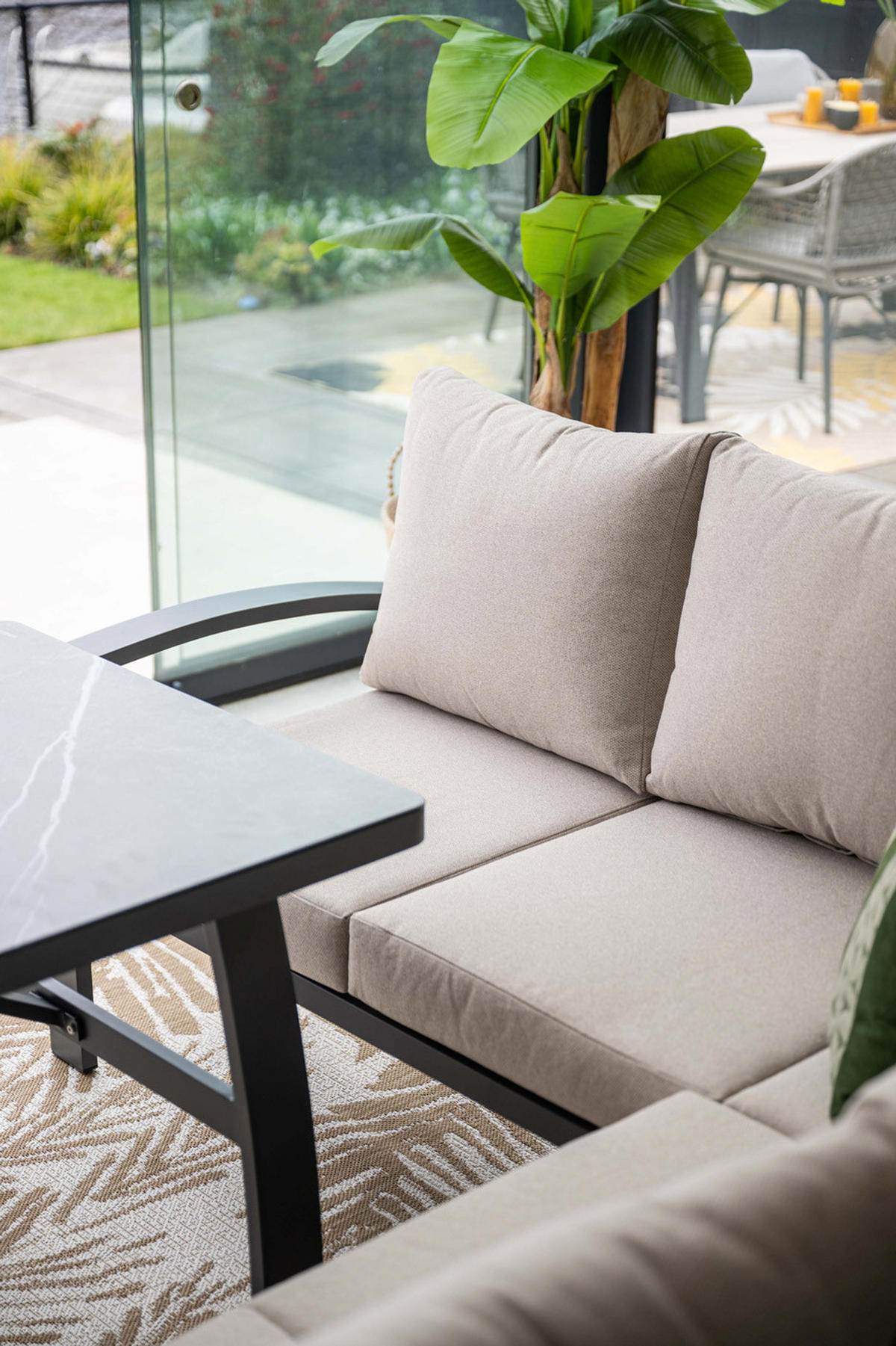 GARTENLOUNGESET Vasano 4-teilig, Premium Dining Ecklounge Set, Gartenmöbelset - Anthrazit, Metall - GARDEN IMPRESSIONS