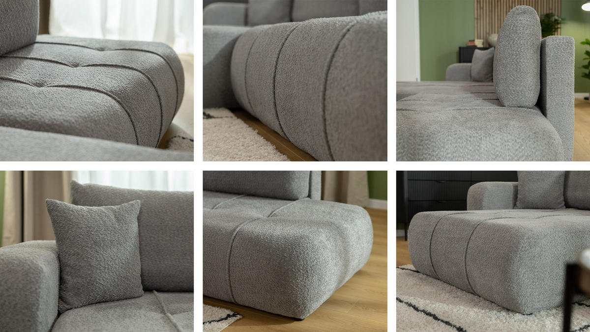 ECKSOFA Furyn O, Seite: Links - Schwarz, Holzwerkstoff/Kunststoff (262/145cm) - MIRJAN24