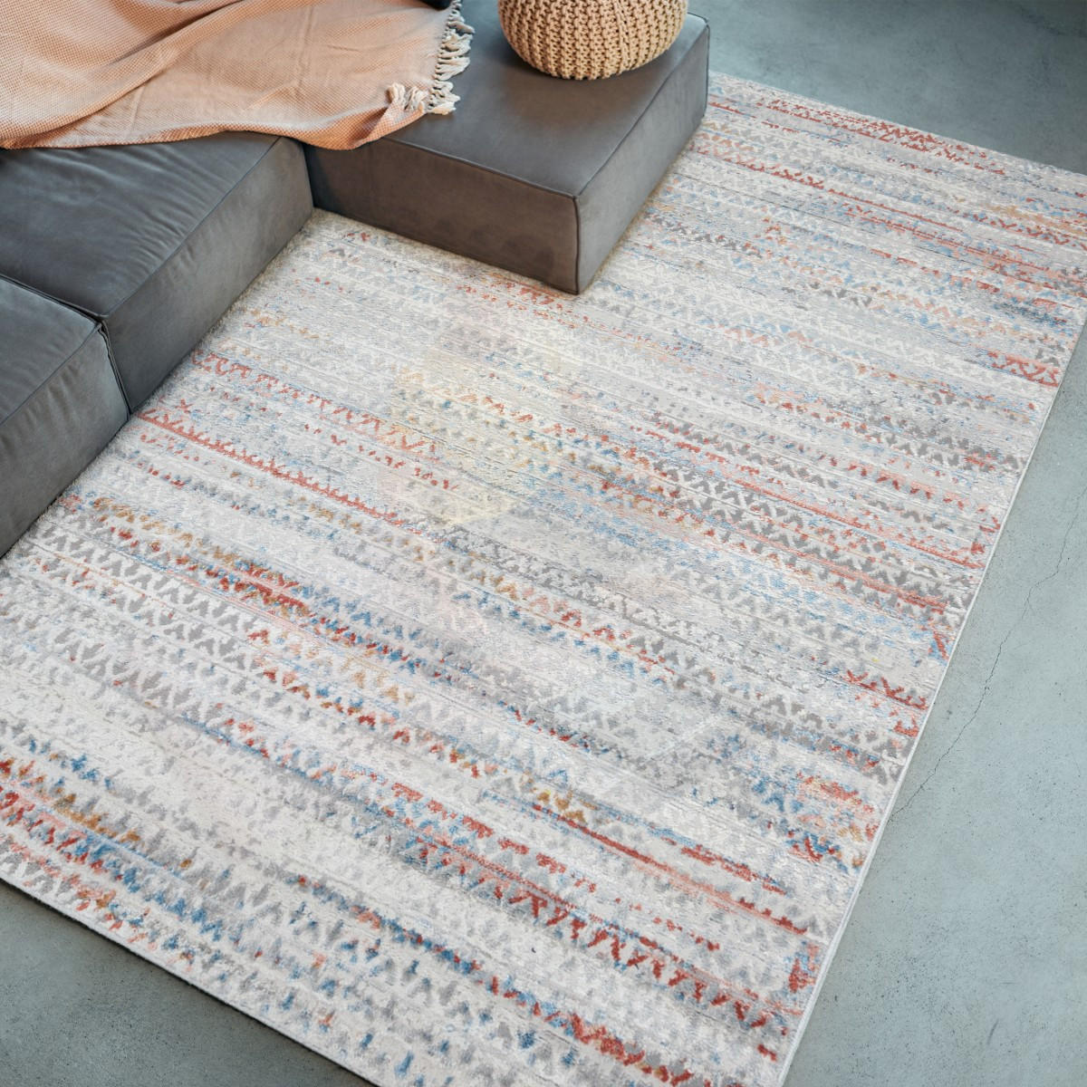 KOBEREC béžový krémový oranžový - 80 x 150 cm - různobarevná, textil (80/150cm) - Mazovia
